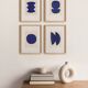 Ensemble de 4 peintures sur papier - tableaux abstraits -  signée eawy