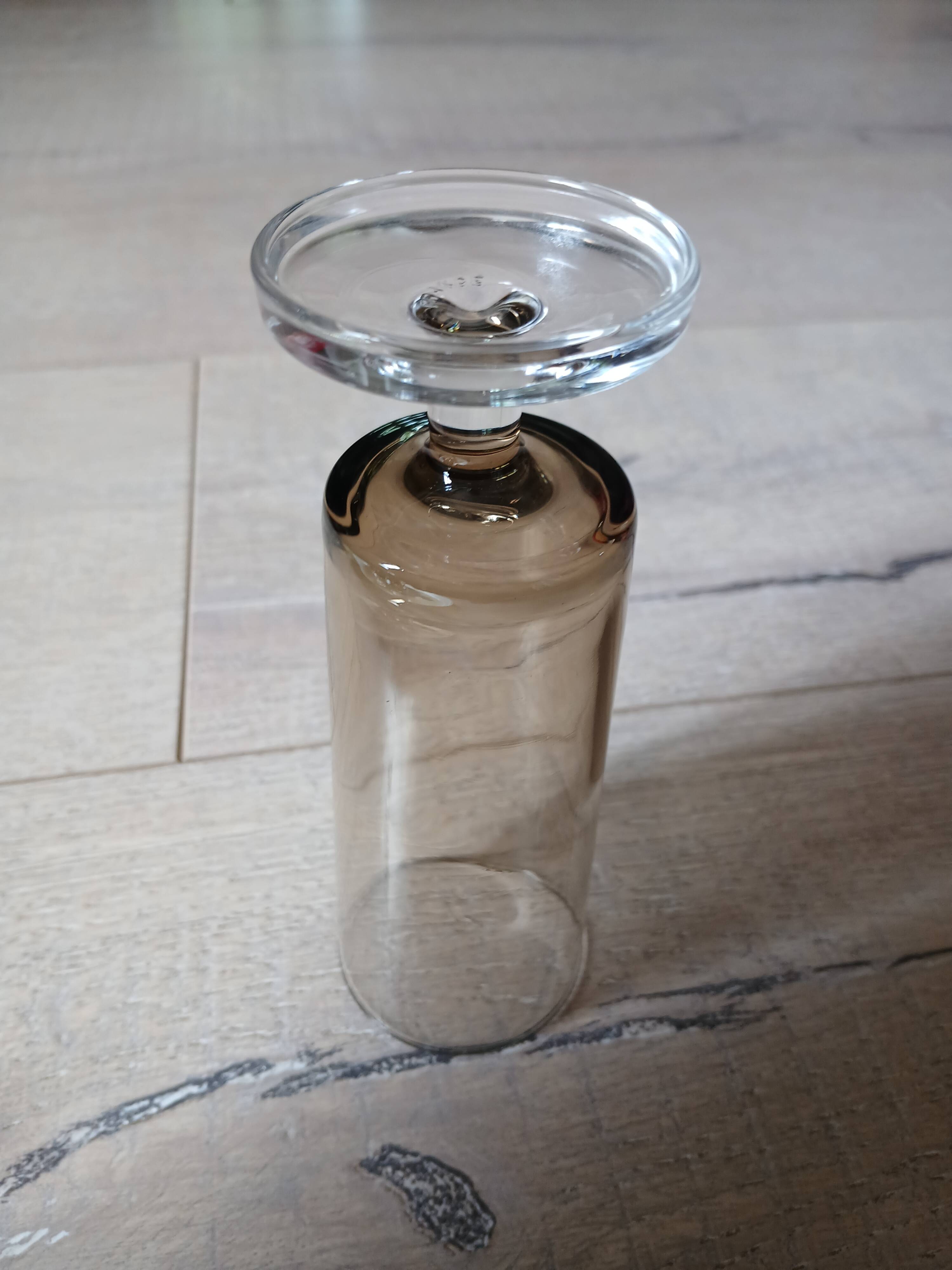 16 vintage smoked glass champagne flutes