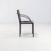 Carlo Bartoli black leather dining chair for Matteo Grassi set/4