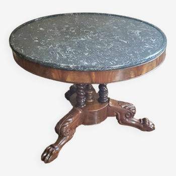 Round marble and mahogany table