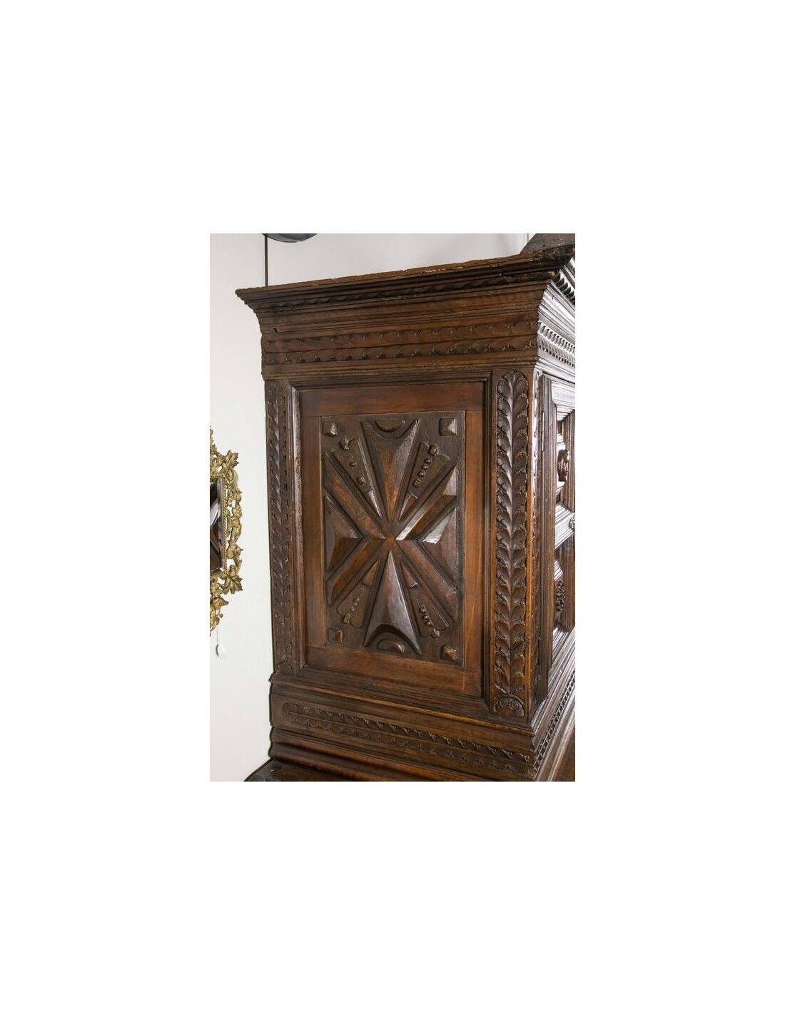17th Century Buffet Furniture, Carved Walnut, Large Decoration