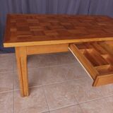 Vintage table in solid white oak