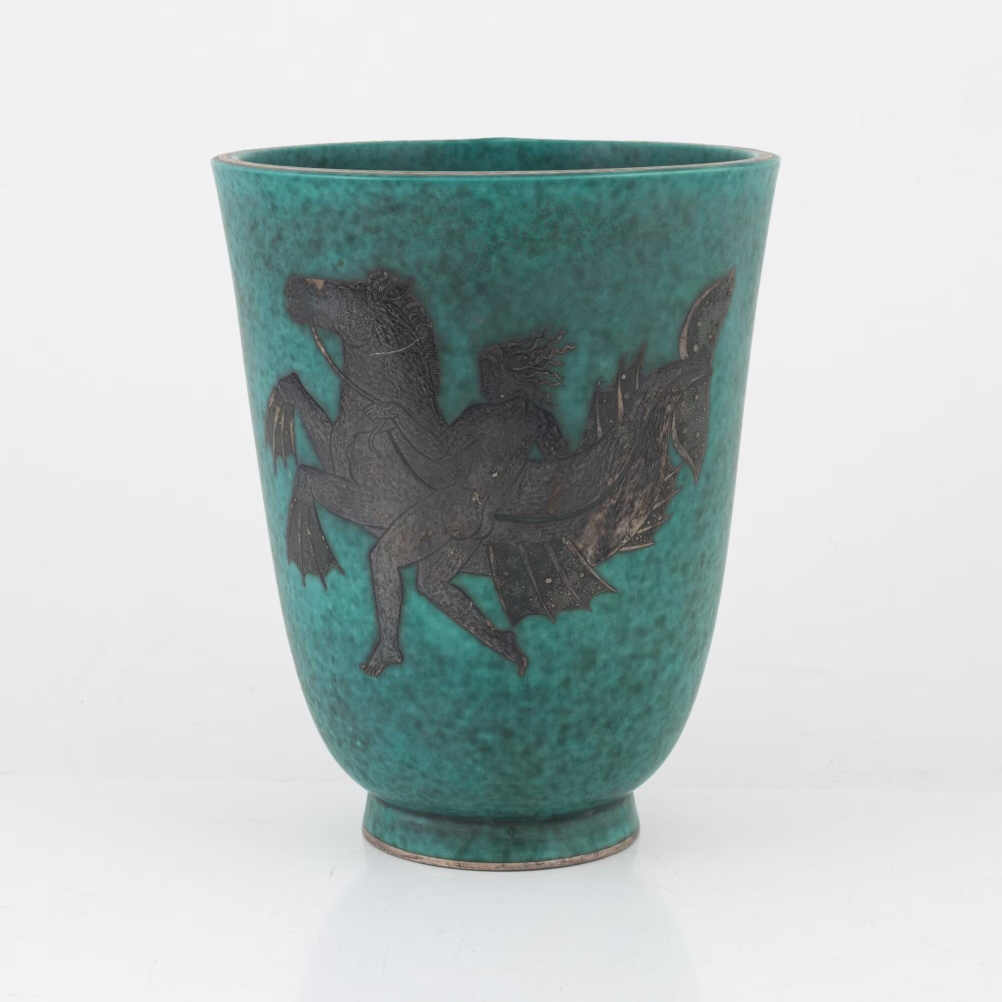 Vase Wilhelm Kage 'Argenta' for Gustavsberg Sweden 1935 Signed