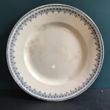 French vintage round serving plate, 30cm diameter, Longwy, mod. Bordeaux