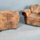 Pair of club deco armchairs