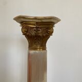 1970' onyx column and gilded bronze corynthian style