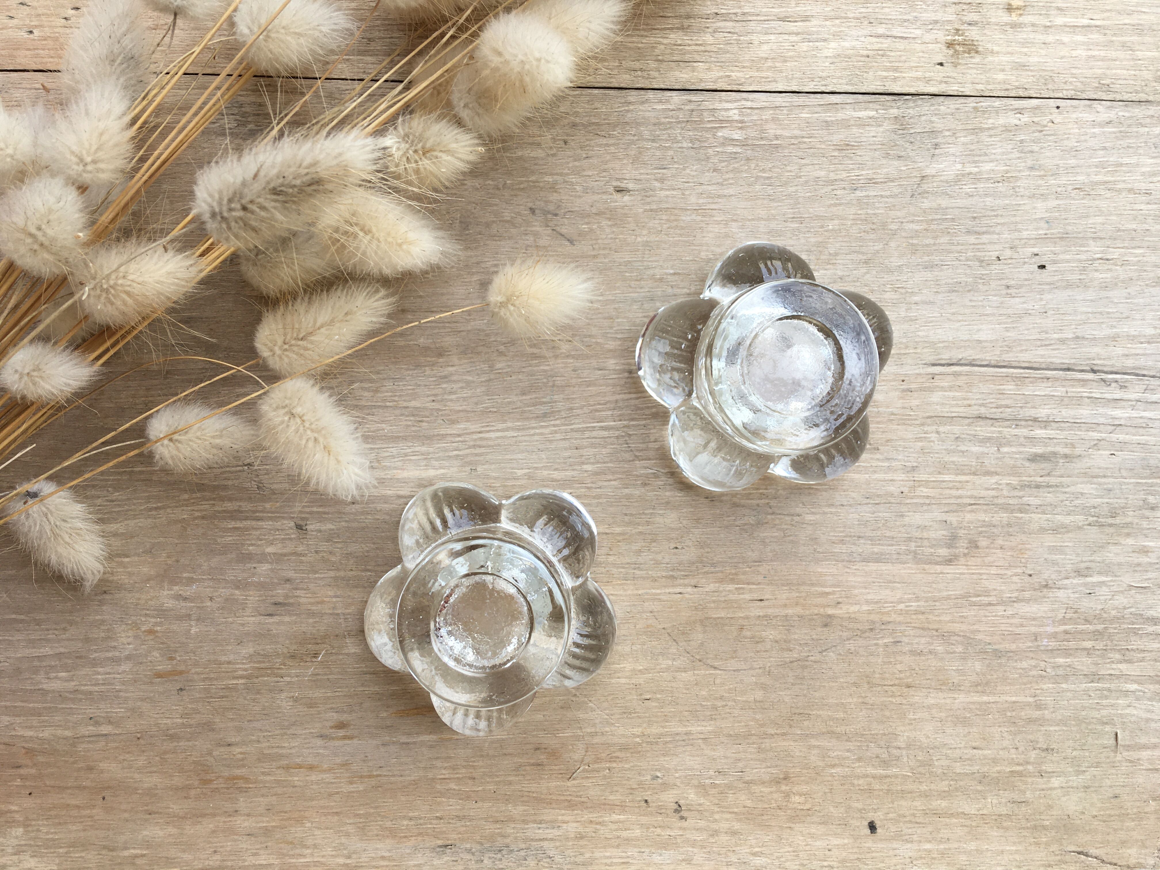 Pair of flower candle holders