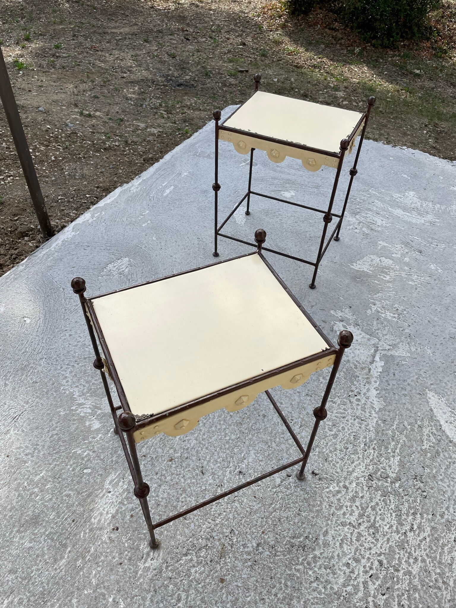 Pair of Provencal style bedside table