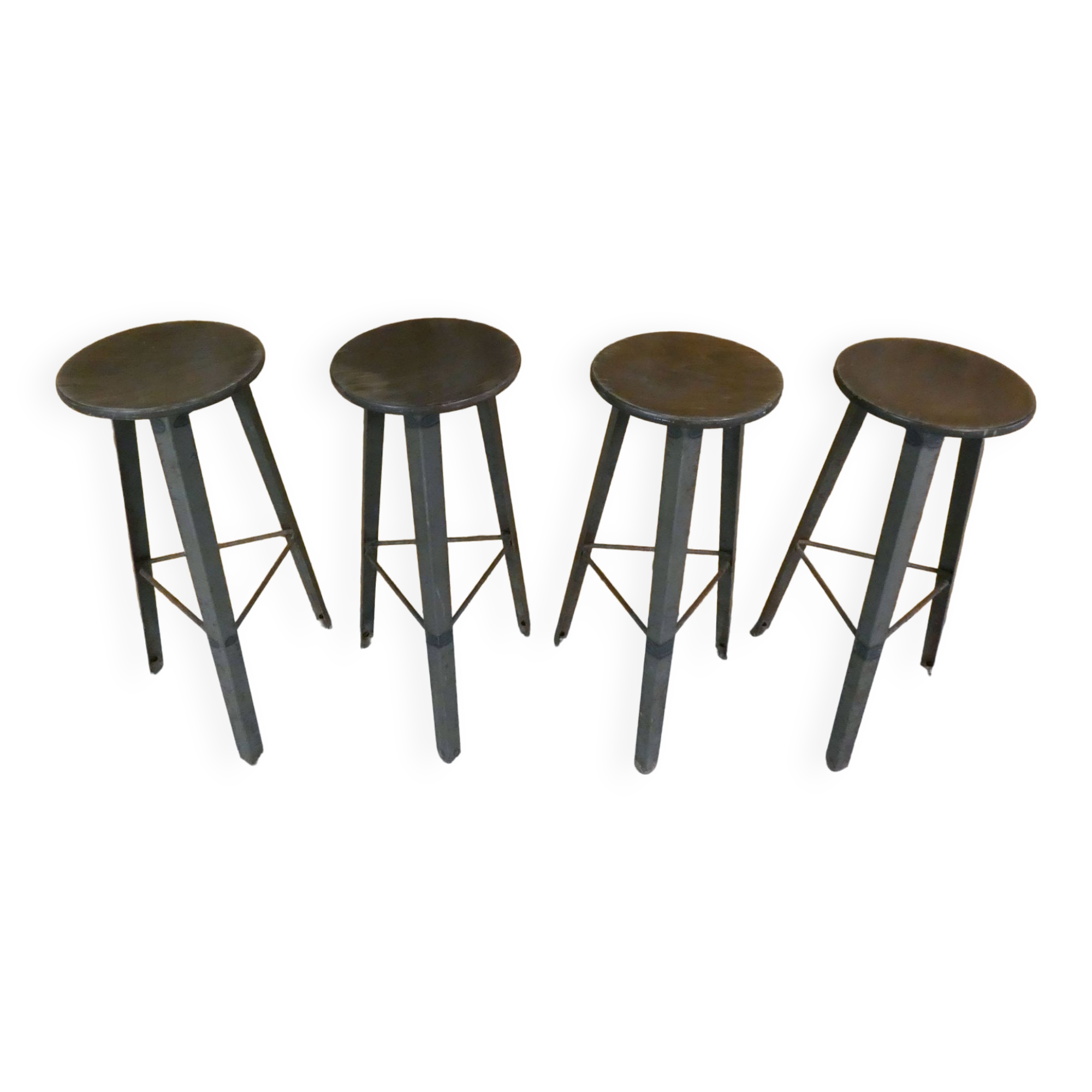 4 old vintage loft bistro stools