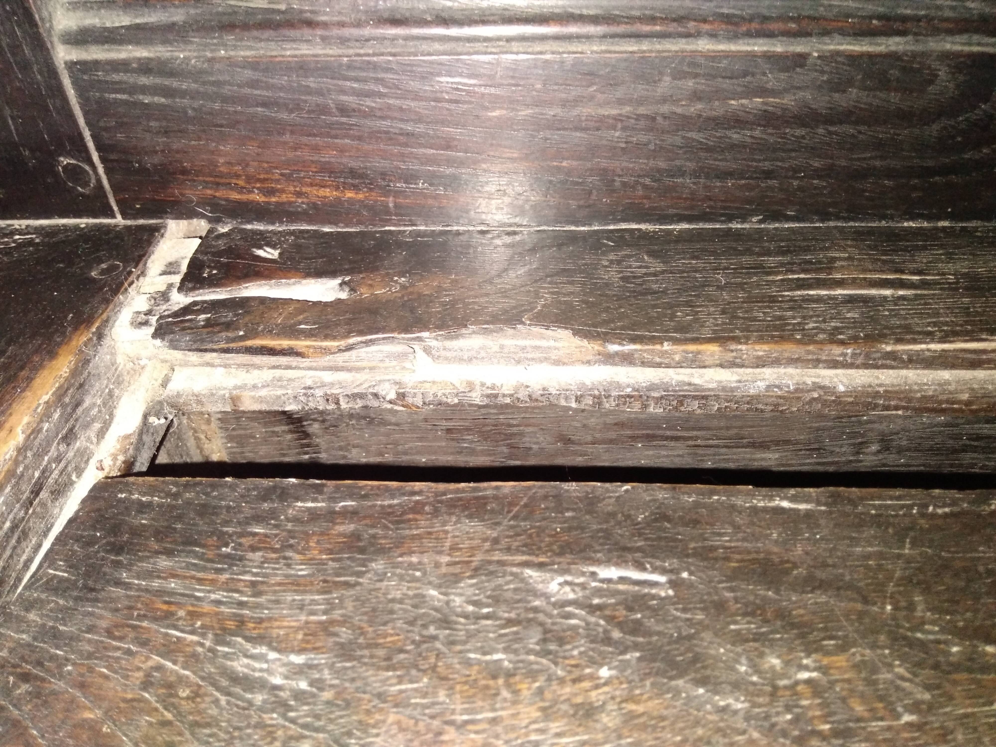 Old Breton enclosed bed chest bench