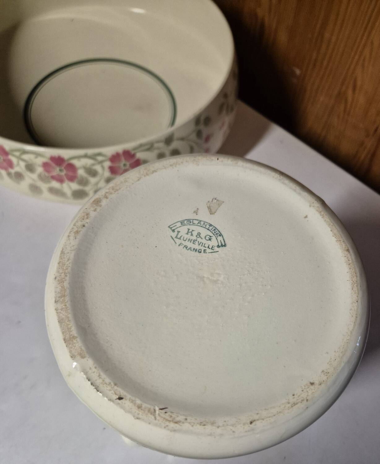 K&G Lunéville Eglantine jug and basin earthenware toilet set
