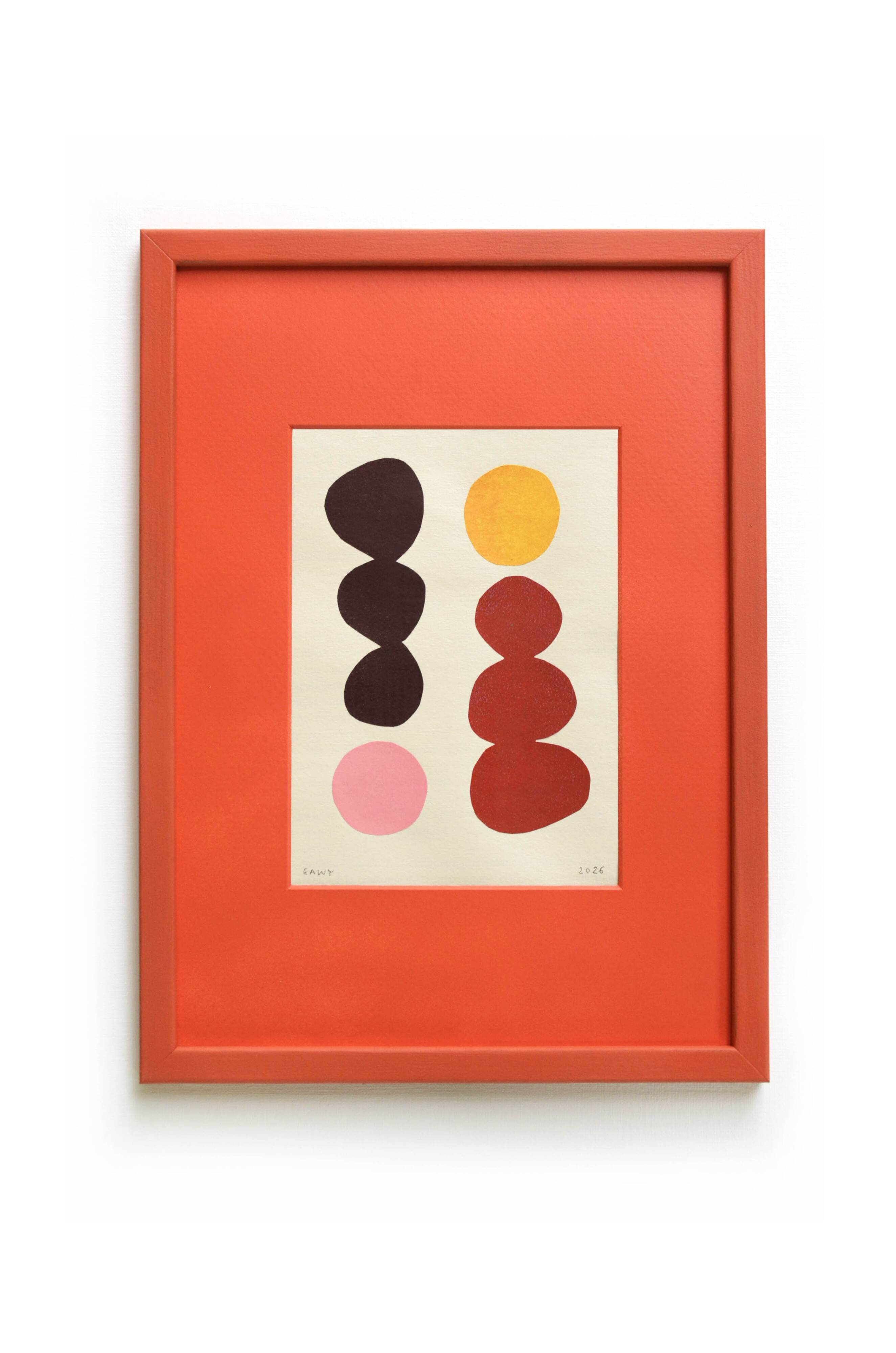 Abstract collage on paper signed eawy