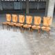 Chaises avec jonc en bois de chêne, France années 1950, Set de 6