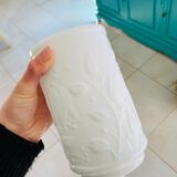 White vintage vase in opal glass