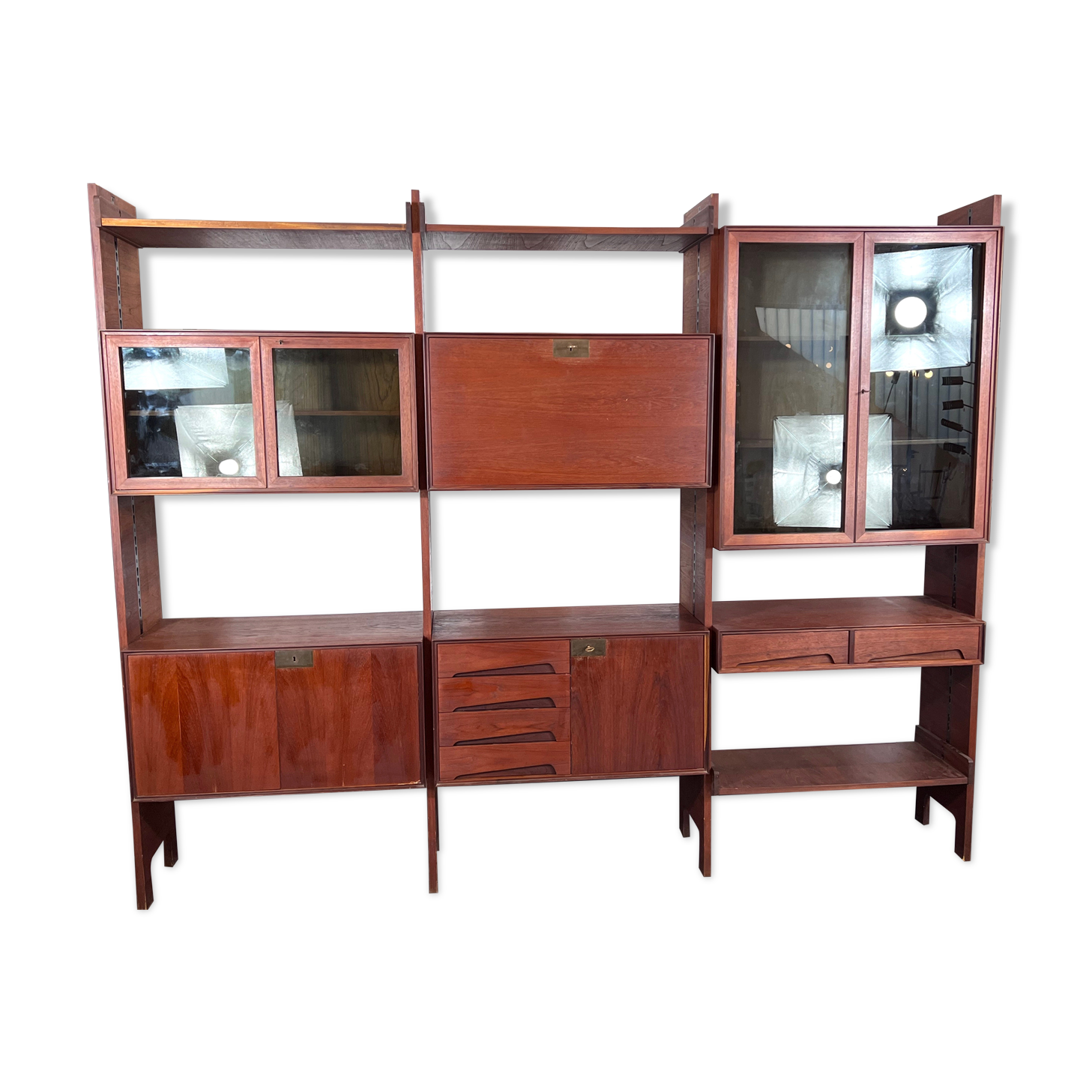 Mid-Century Modular Bookcase by Edmondo Palutari for Dassi, Italy, 1950s