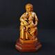 Virgin breastfeeding the Child Jesus and Saint John religious sculpture wood
