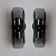 Pair of black Veca wall lamps, murano glass, Italy, 1960