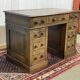 Early 20th century English desk in walnut, oak and marble top