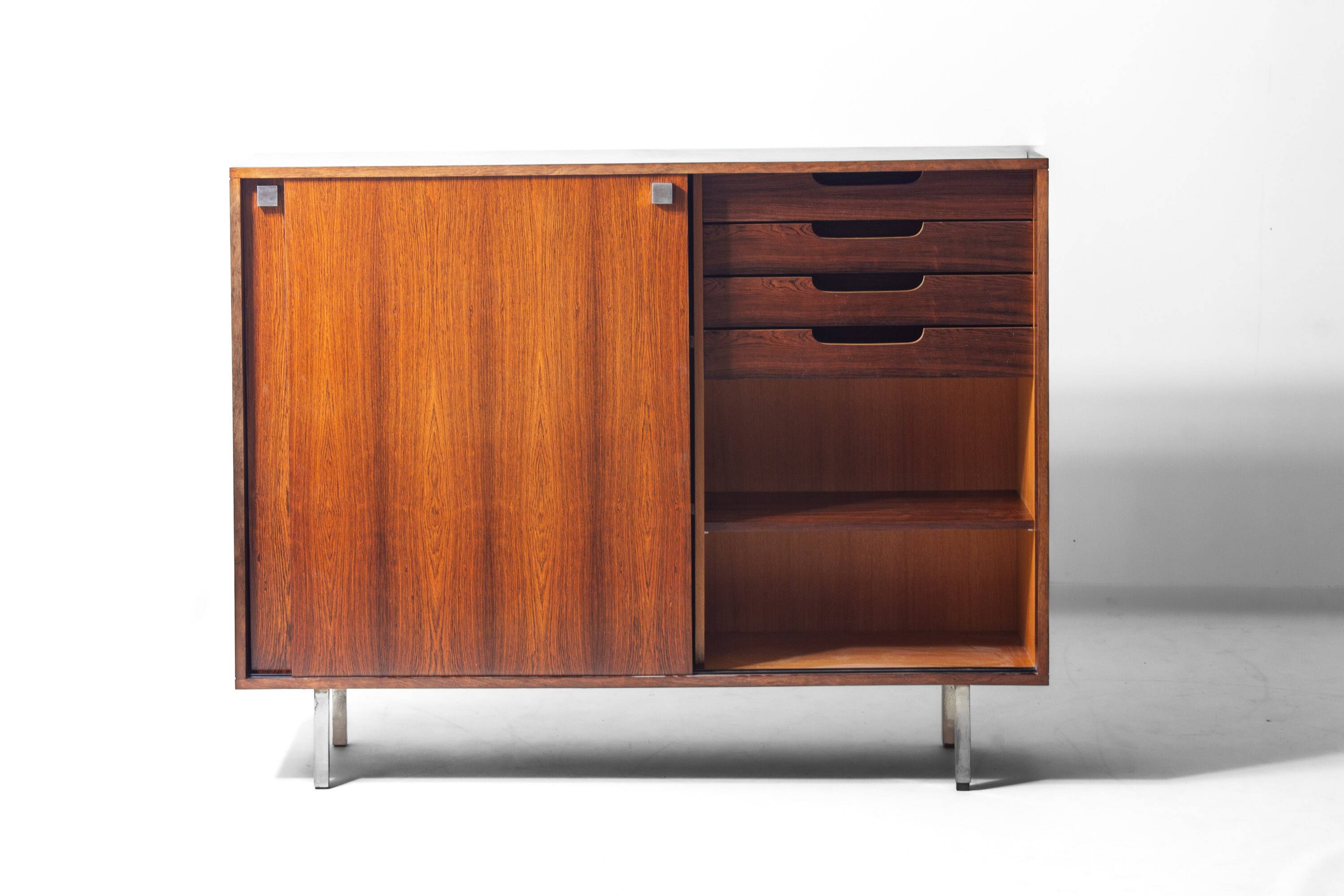 Minimalist storage cabinet in teak by Alfred Hendrickx, 1960