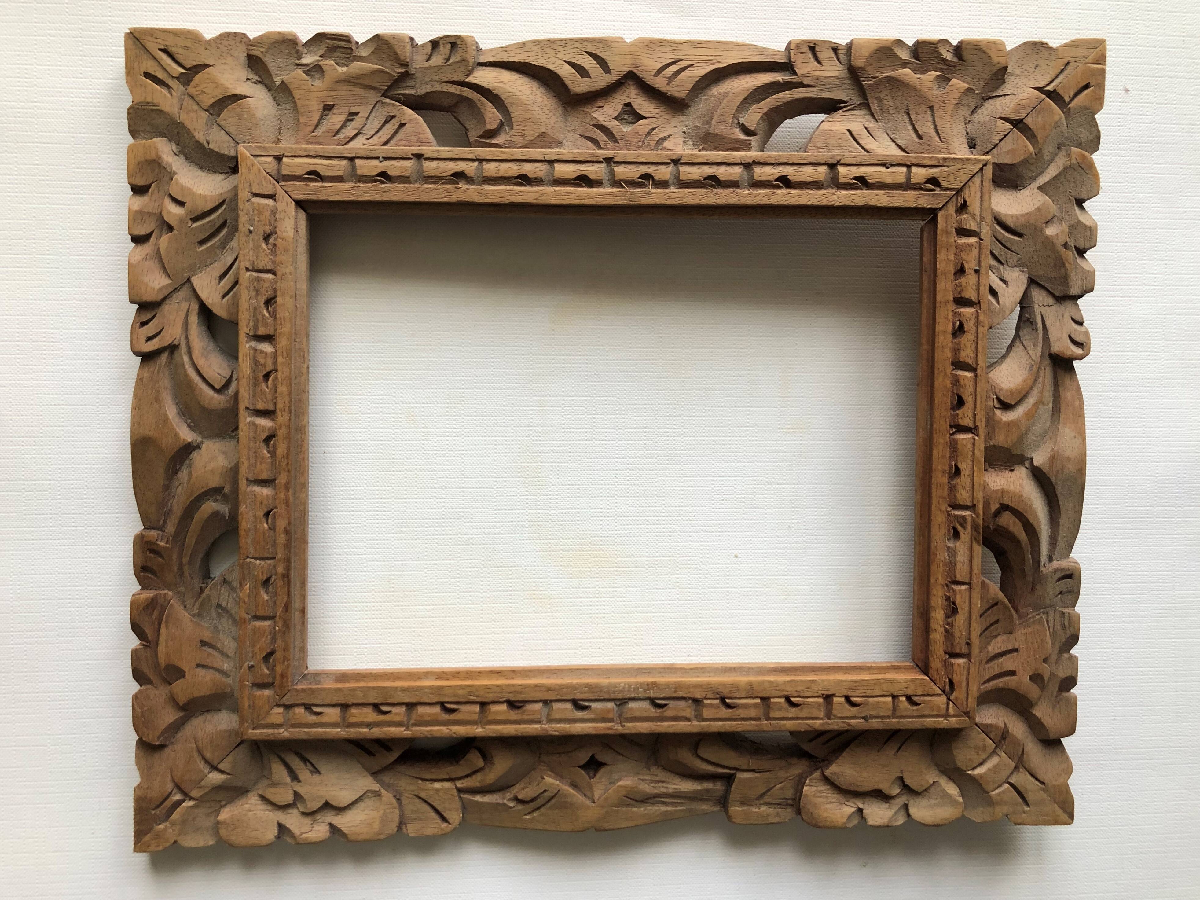 Carved wooden frame