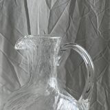 Large blown glass carafe with ice cube compartment Biot