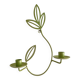 Wall Candle Holder, Green Metal Leaves