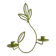 Wall Candle Holder, Green Metal Leaves