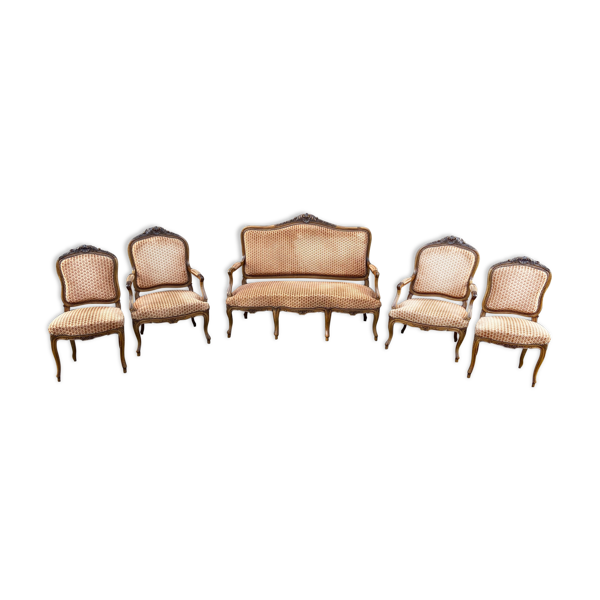 Salon style Louis XV en noyer 1900