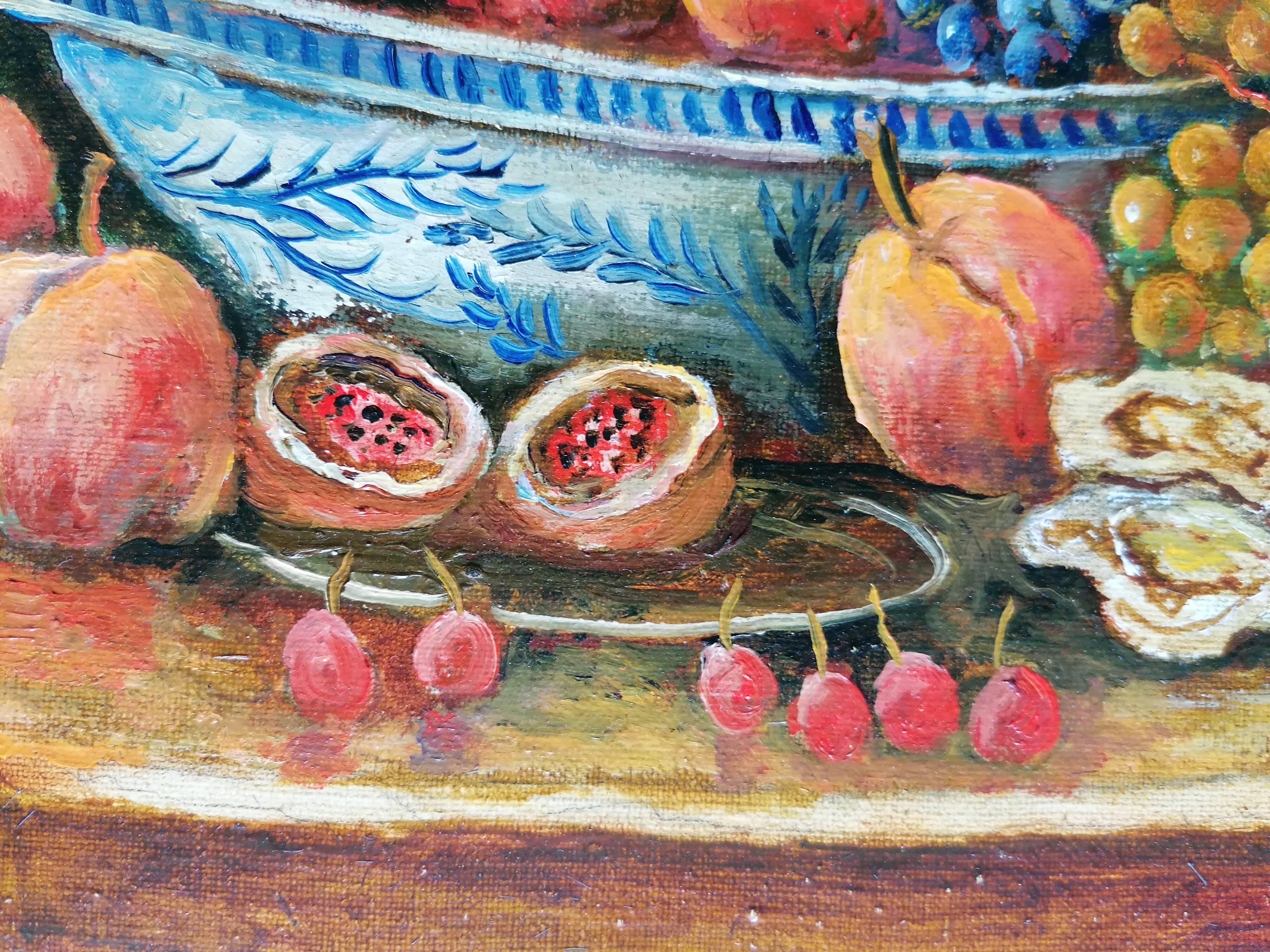 Peinture huile sur toile nature morte