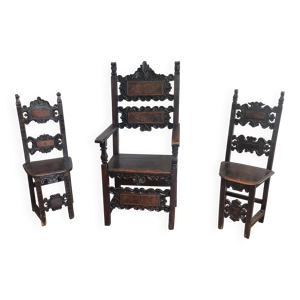 Suite d’un fauteuil - noyer