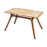 Rotin and bamboo dining table, 1960s