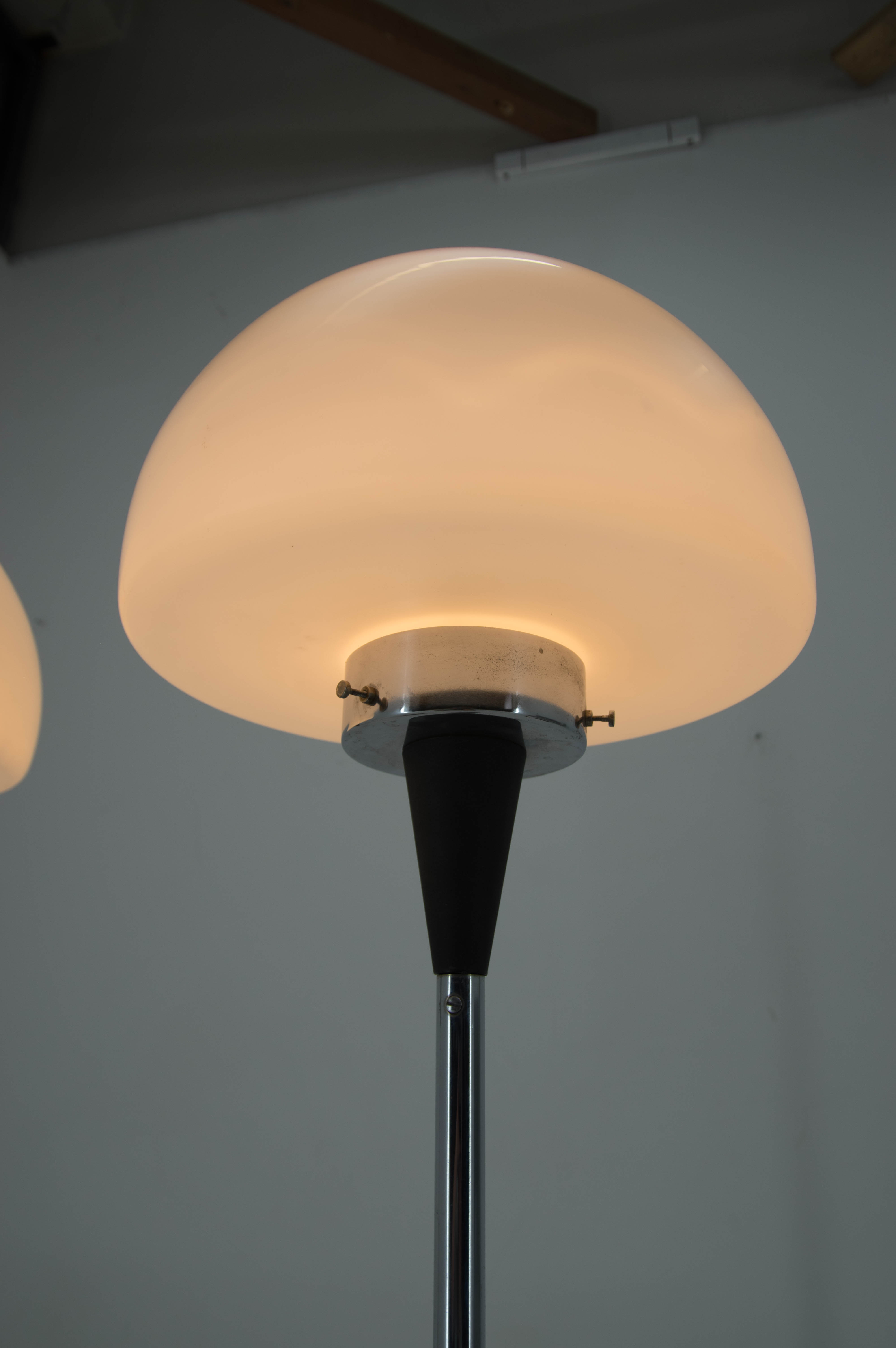 Pair of two floor lamps by Jaroslav Bejvl for Lidokov, 1960s