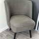 Compact armchair in green/grey chenille fabric