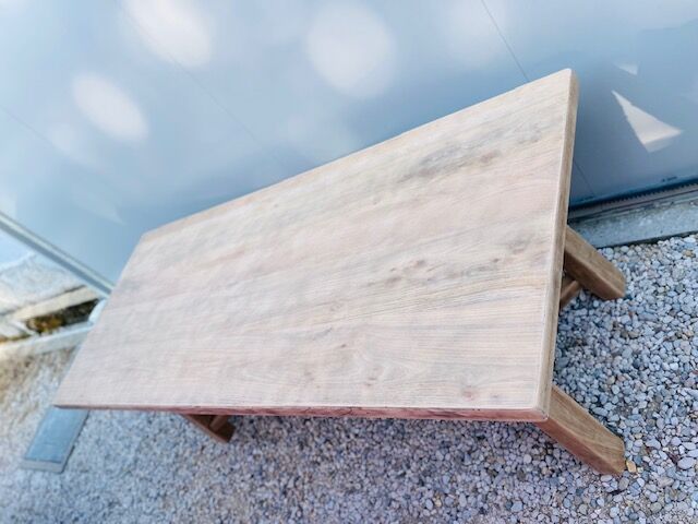 Farmhouse table walnut stripped 200 cm