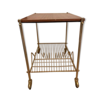 Vintage vinyl storage table trolley