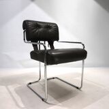 Mariani Tucroma set of two leather dining chairs by Guido Faleschini, 1970
