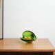 Sommerso glass platter in green and yellow, Murano, Italy, 1960s