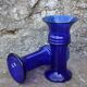 Paire de vases Holmegaard bleu cobalt – design scandinave – Michael Bang