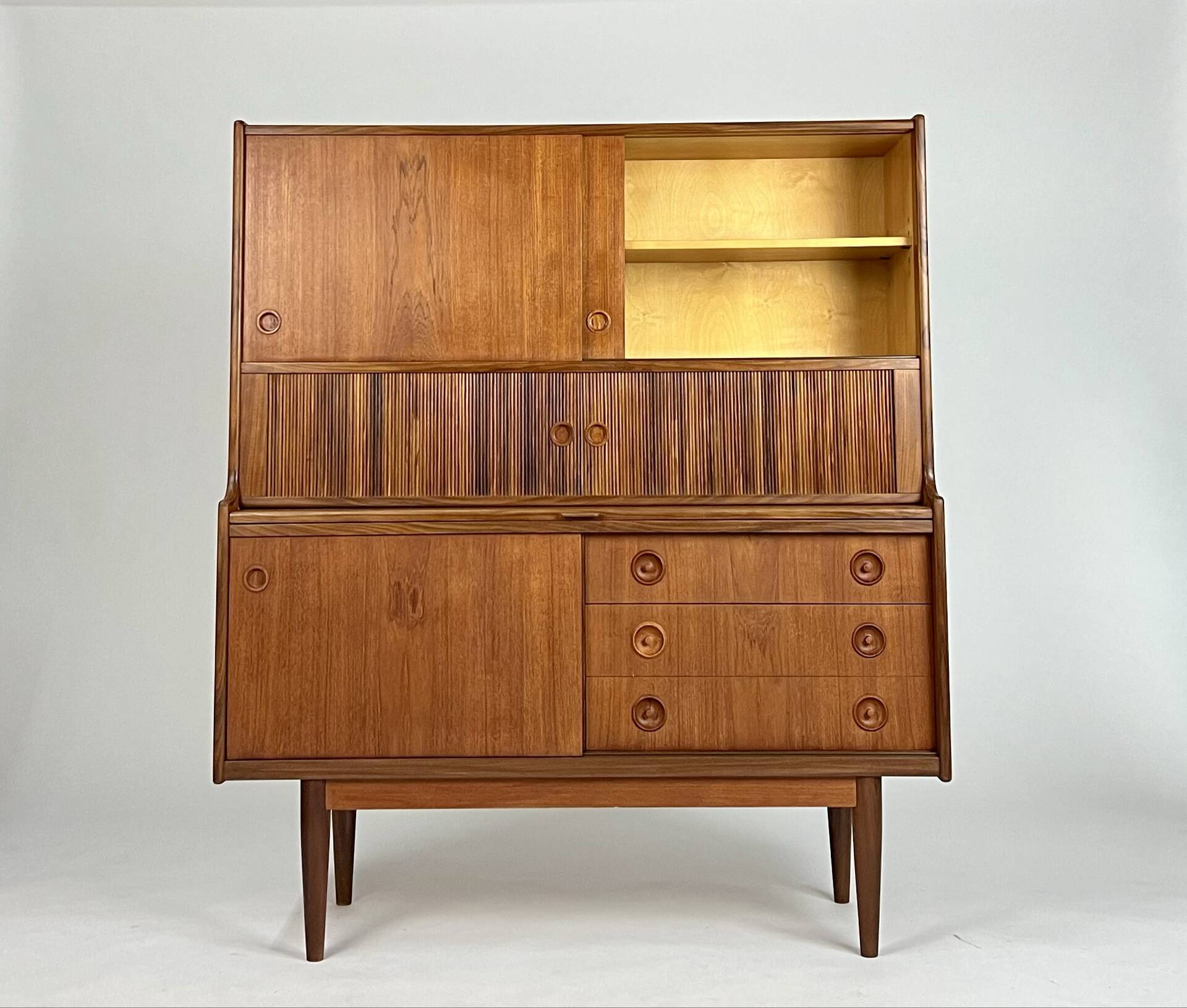 Danish teak highboard cabinet by Johannes Andersen 1960s