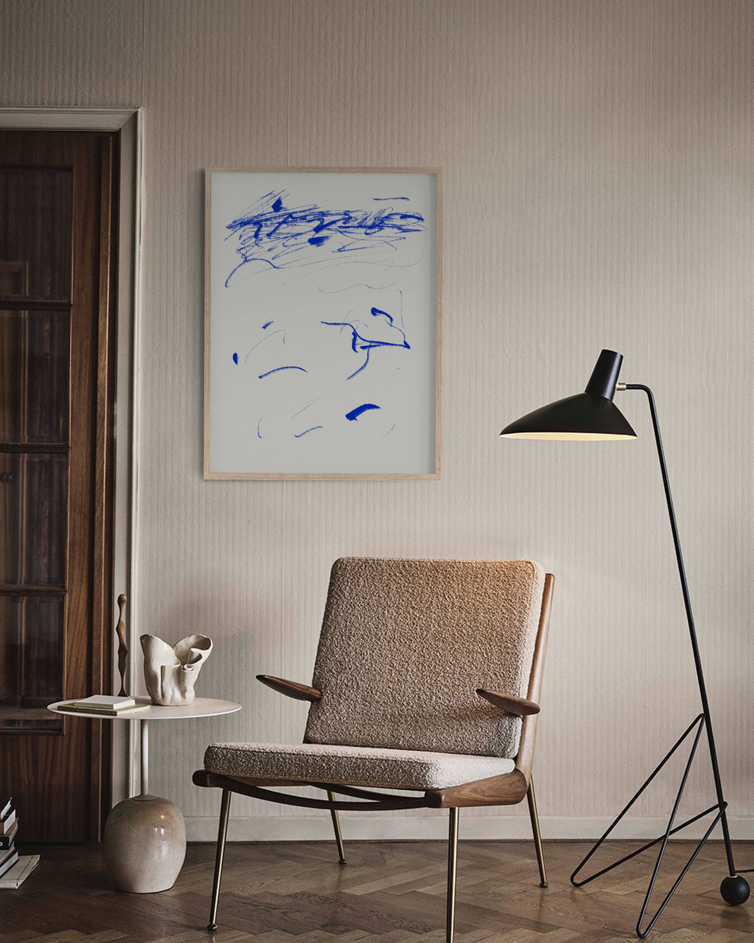 Abstract blue painting giclee print