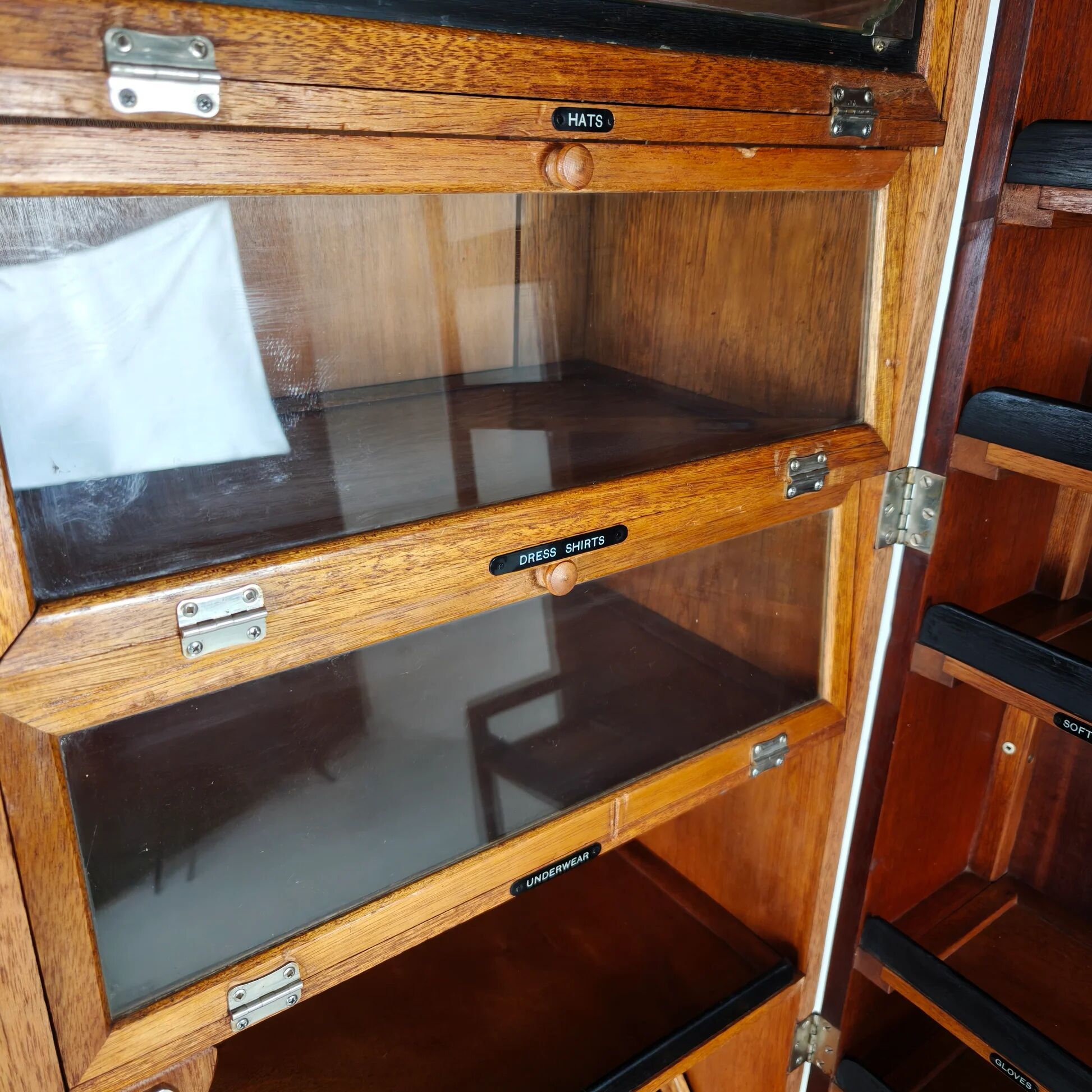 1920s Compactom Ltd gentleman’s wardrobe in light oak