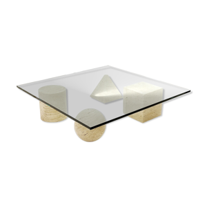 Table basse en travertin du milieu