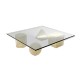 Table basse en travertin du milieu du siècle