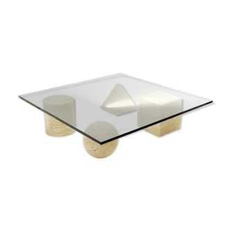 Table basse en travertin du milieu du siècle