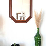 Hexagonal mirror in art deco wood 1950