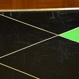 Brass and glass coffee table with compass feet