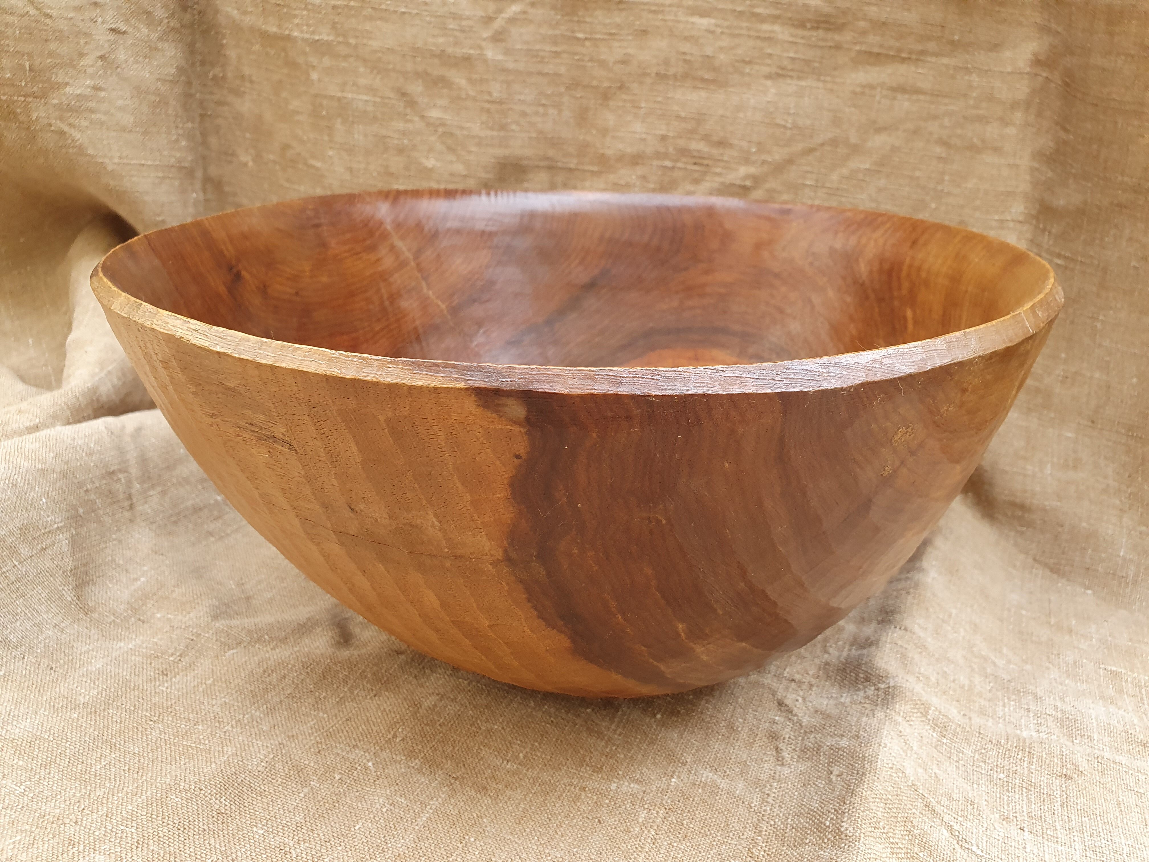 Carved wooden fruit cup