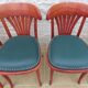 6 professional bar bistro chairs with green imitation seats in their patinas