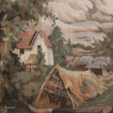 Tapis mural de tapis de tapis tissé à la main tissé à la main - 91x137cm