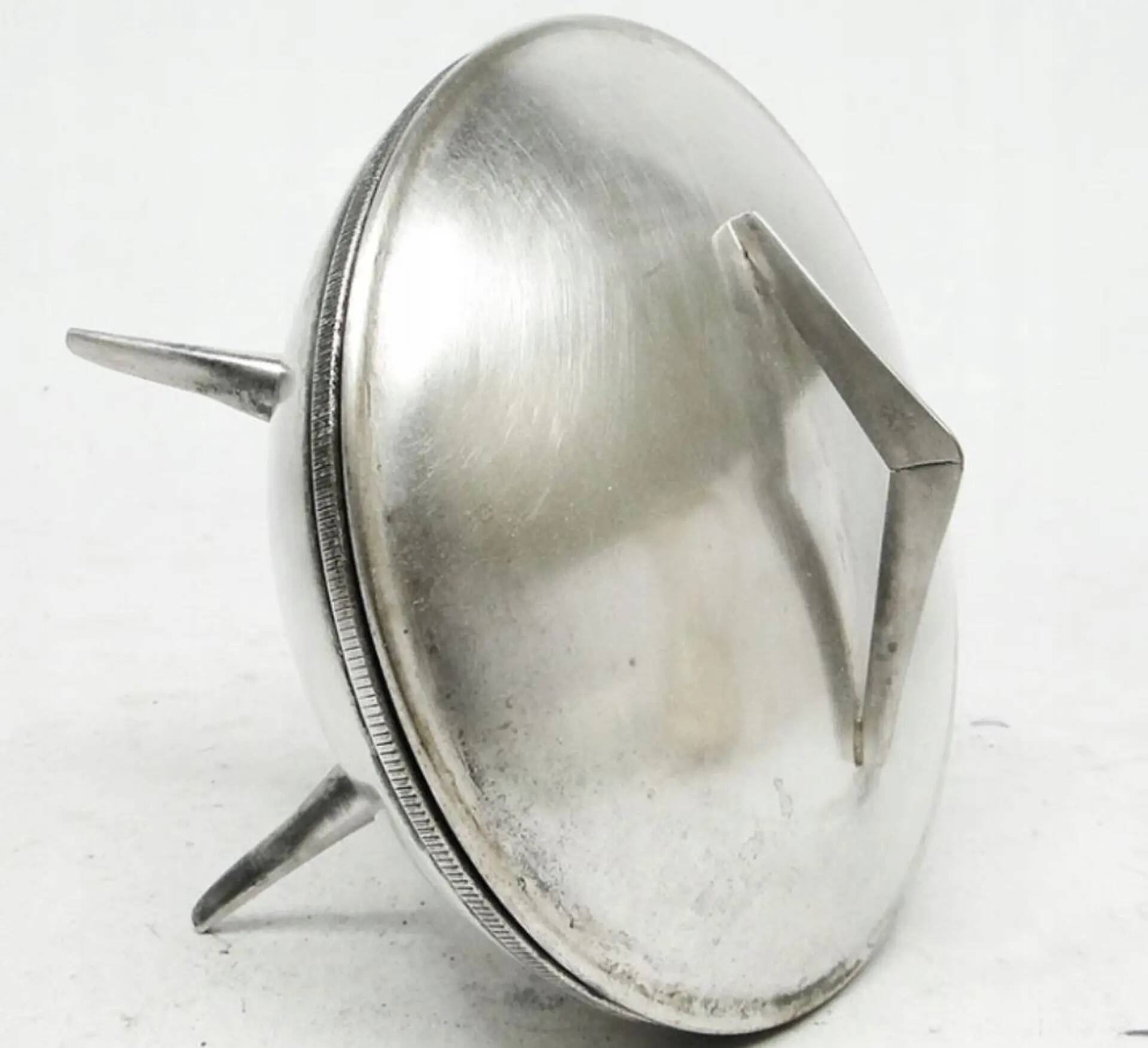 Space age sugar bowl, silver-plated brass, Poland, 1960s